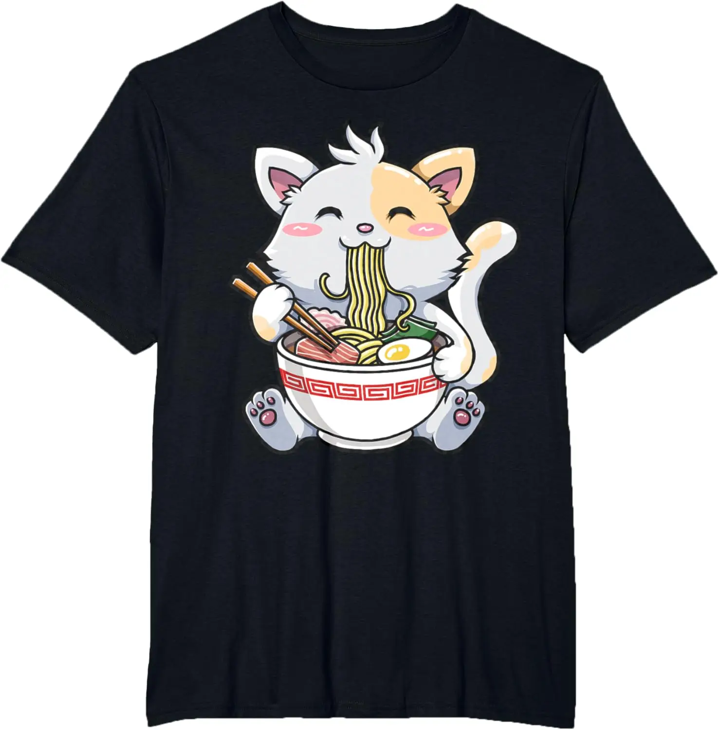 

Kawaii Ramen Графический принт Летние элитные брендовые хлопковые мужские и женские футболки с короткими рукавами Уличная модная трендовая одежда