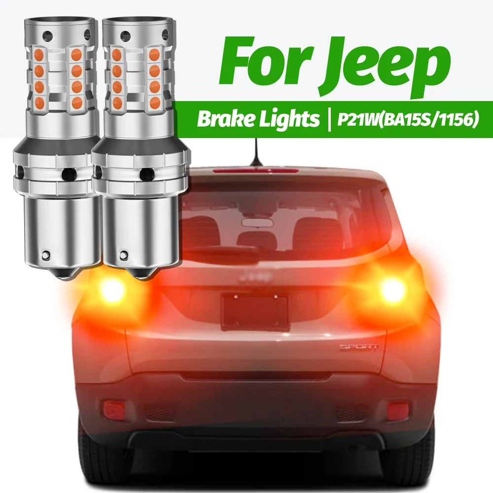 2 stücke LED Bremslicht Blub Lampe P21W BA15S 1156 Canbus Kein Fehler Für Jeep Renegade 2014 2015 2016 2017 2018 2019 2020