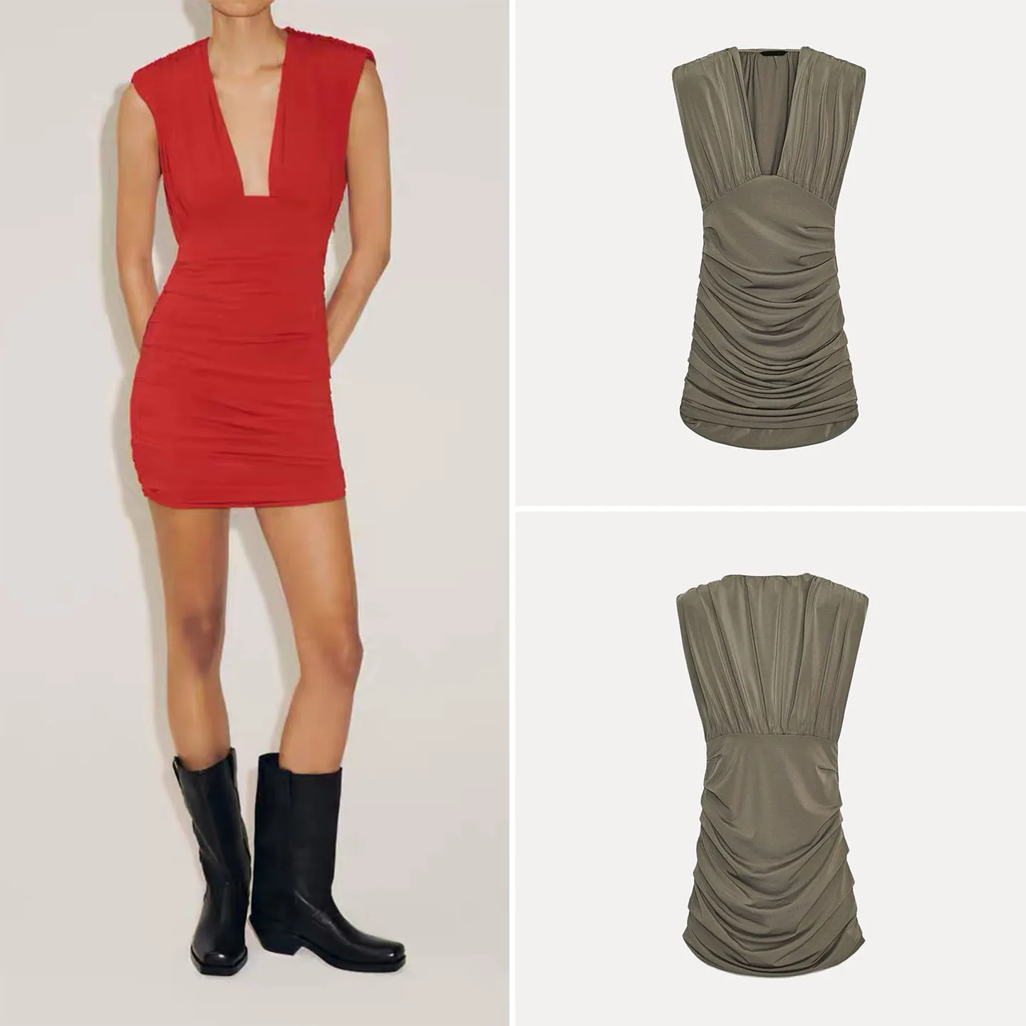 Z Faionable ort Svel V-Ne Dr mit Oulder-Pads Damen-Freizeitkleidung 2025, Neuankömmling Ele Lady Dr