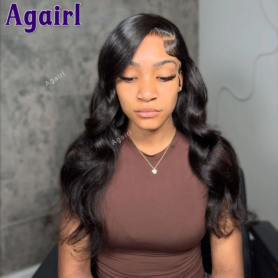 Perruque Lace Closure Body Wave transparente blonde 200% pour femme, perruques de cheveux humains pré-plumées, perruque Ready Go 6tage, 13x6