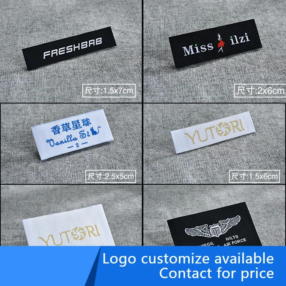 

1000 pieces customize logo brand woven clothing labels tags