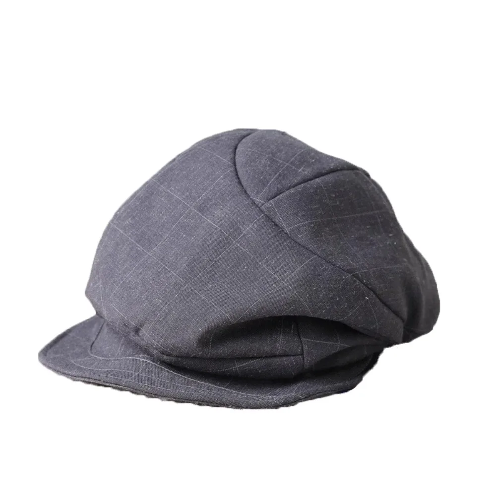 

Retro Vintage Plaid Beret Cloud Newsboy Octagonal Cap Visor Artist Peaked Hat Streetwear