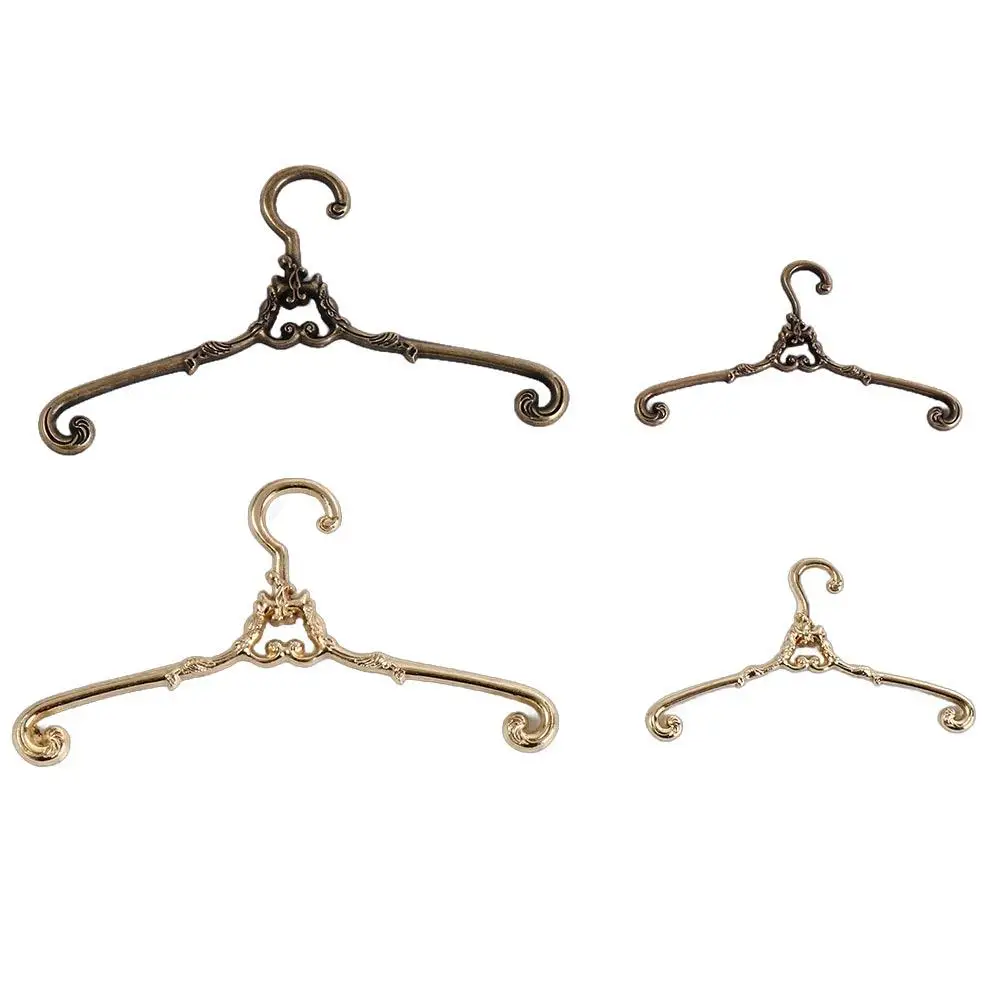 5Pcs Metal Doll Clothes Hanger Windproof Retro Mini Coat Hanger 4/6.5cm Durable Dolls Clothes Rack Ob11 Doll Clothes