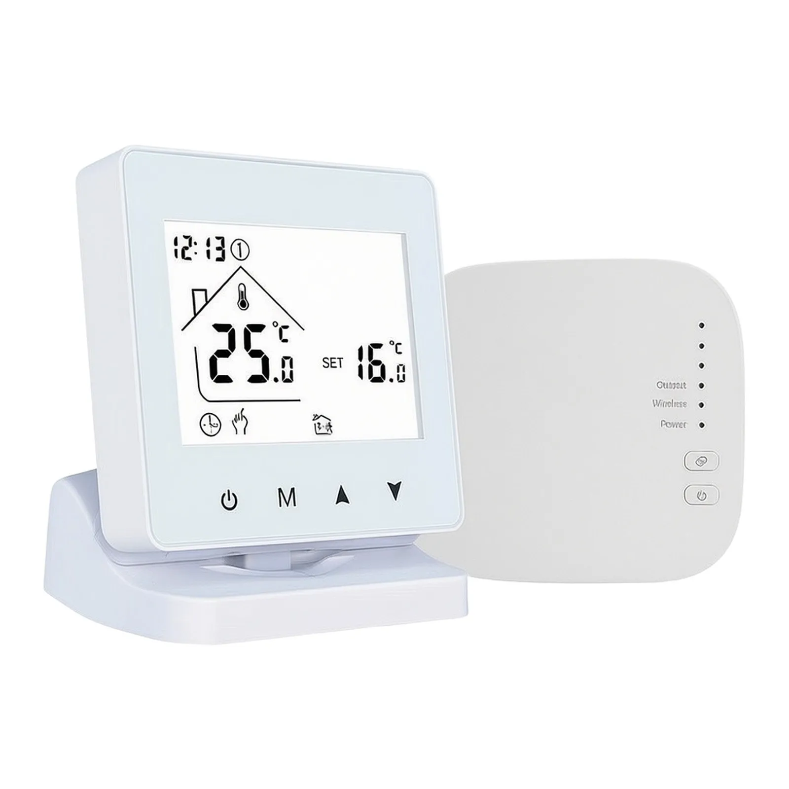 Wireless For RF433 Floor Heating Thermostat with 100m Control Range Adjustable Temperature and for child Lock Feature for Safe