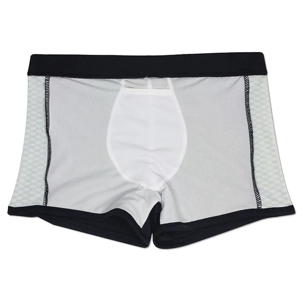 Men Sexy Swim Trunks Cup Cover Polka Dot Print Boxer Briefs Quick Drying Beach Shorts With Cup Swimwear Summer Men\'s Boxers