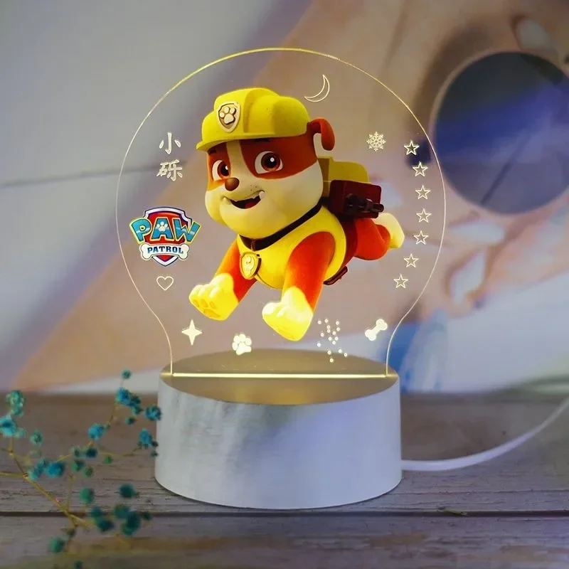 Luz nocturna de persecución de la patrulla canina para niños, adornos de iluminación ambiental para mesita de noche, lámpara de noche de escritorio, regalos de cumpleaños