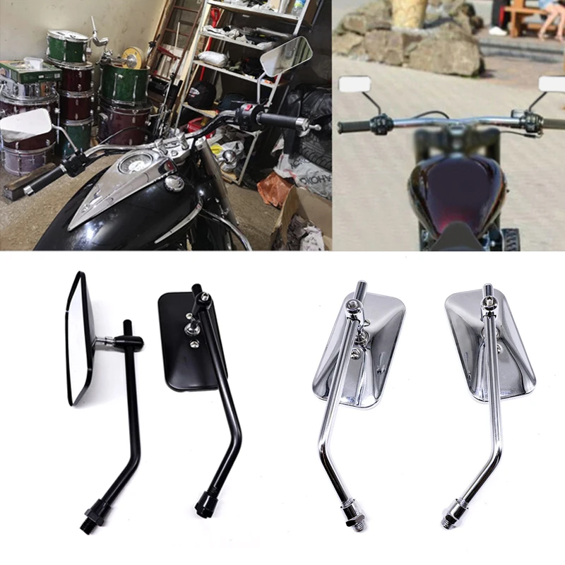 Motorcycle Rearview Side Mirror with 10mm Screws Universal Square Retro Modified Motorbike For Honda yamaha KTM Ducati Aprilia