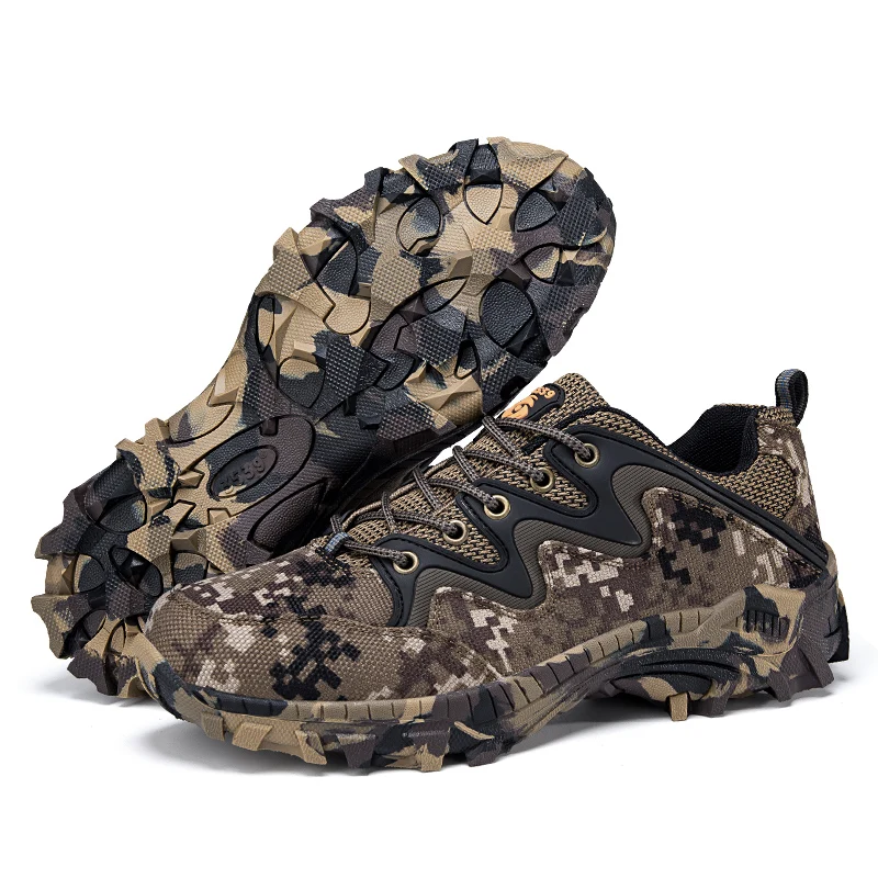 Men\'s Non-Slip Wear-Resistant Breathable Sneaker Outdoor Hiking Shoes Desert Jungle Digital Camouflage Training Footwear