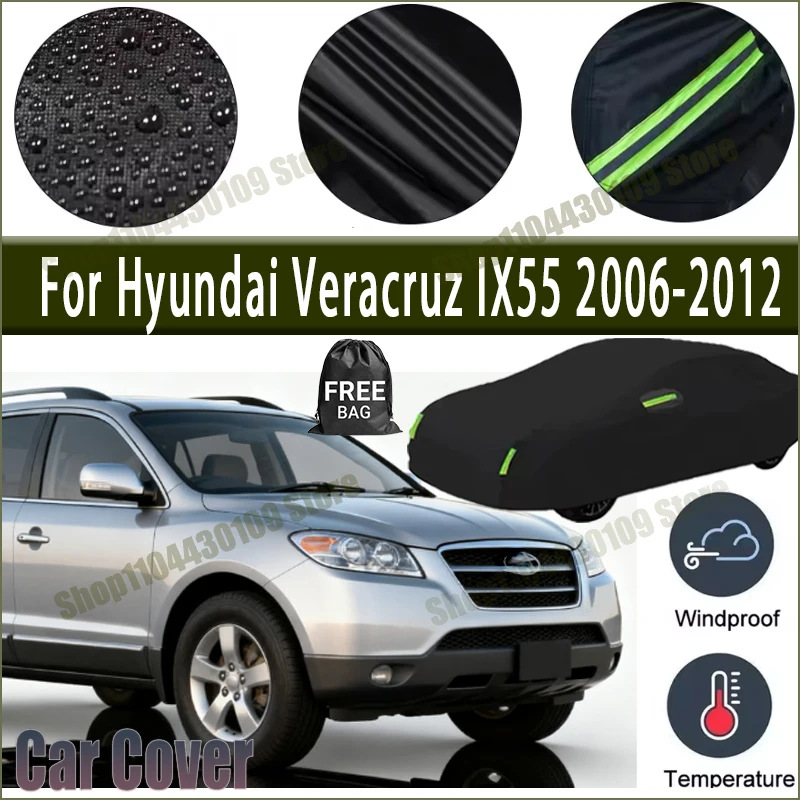 

For Hyundai Veracruz IX55 2006-2012 Car Cover Waterproof UV Protection All Weather Dustproof Snow Rain Cover 190T Polyester