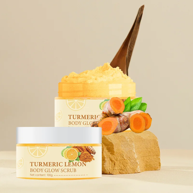 

Скраб с куркумой и лимоном, увлажняющий, отшелушивающий, увлажняющий, очищающий для всего тела, уход за солями для ванн