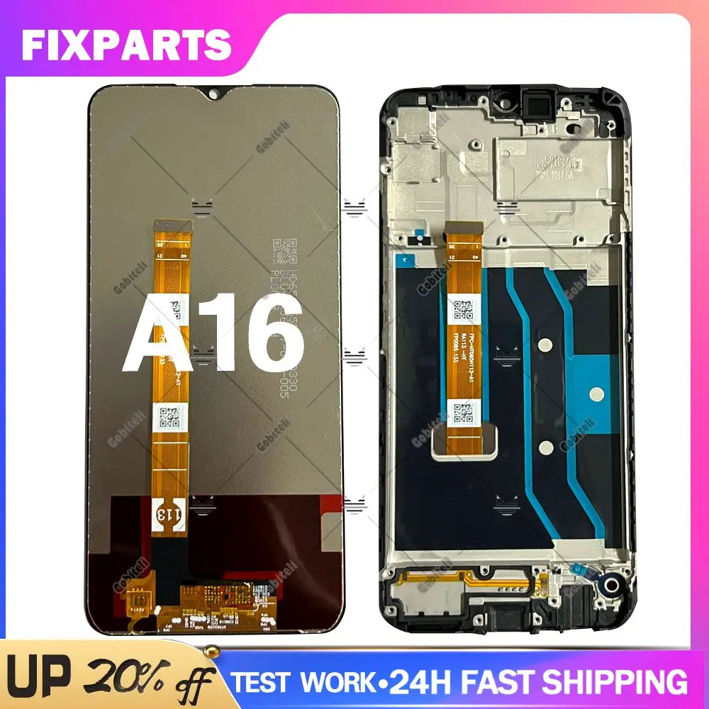 

6.52"Tested For Oppo A16 LCD CPH2269 Display Touch Screen Digitizer Assembly For Oppo A16s LCD A16S CPH2271 A54S Display Frame