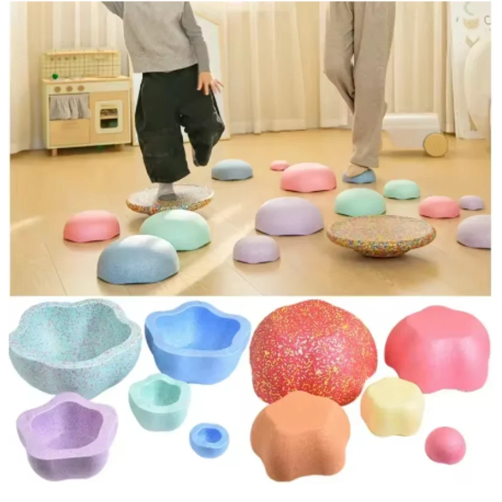 Outdoor Balance stone children foot sense system Practise Balance River Stones training equipment early education Kid Toy Gift