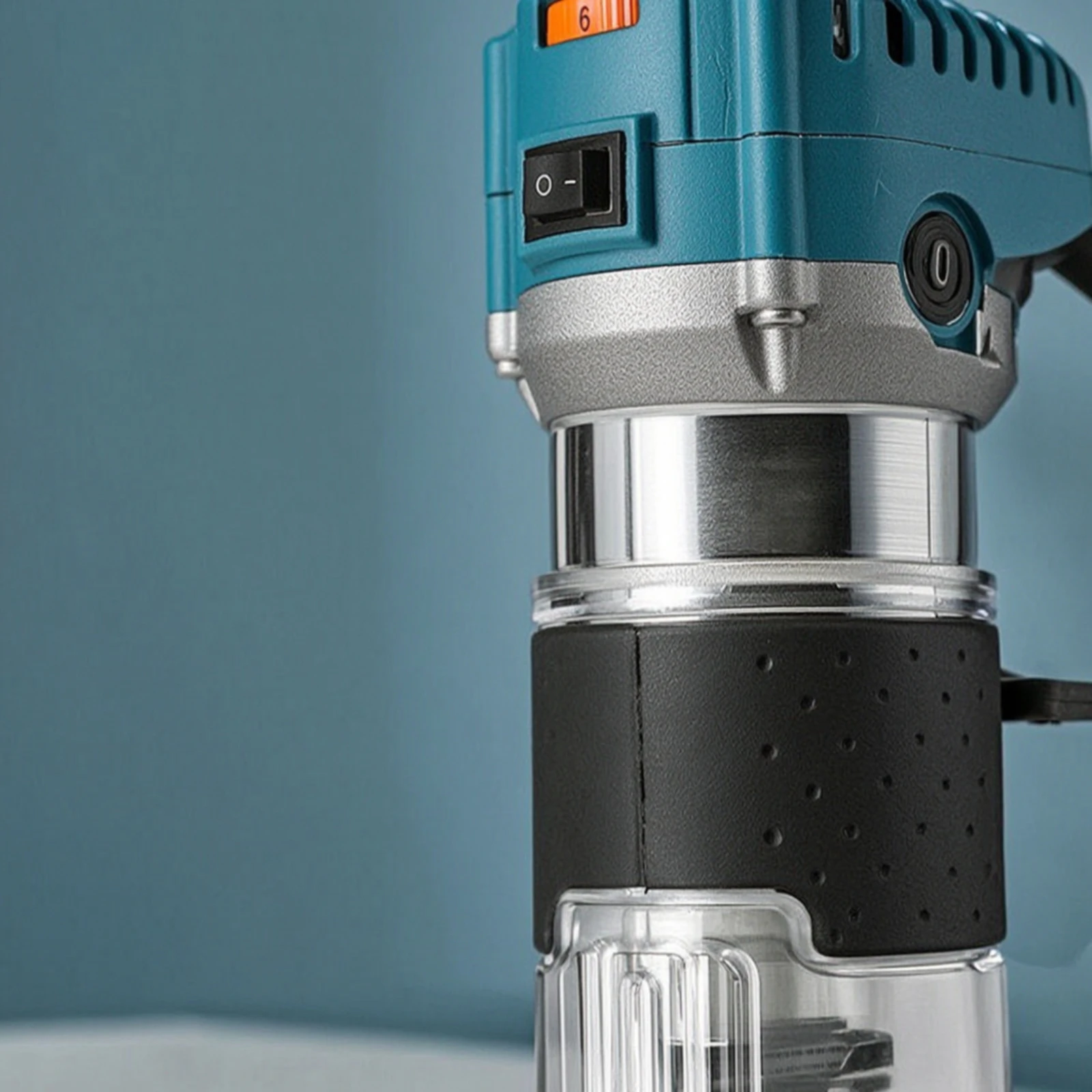 Wood Router with Transparent Base Adjustable Electric Wood Router Electric Hand Trimmer Corded Power Tool High Precision