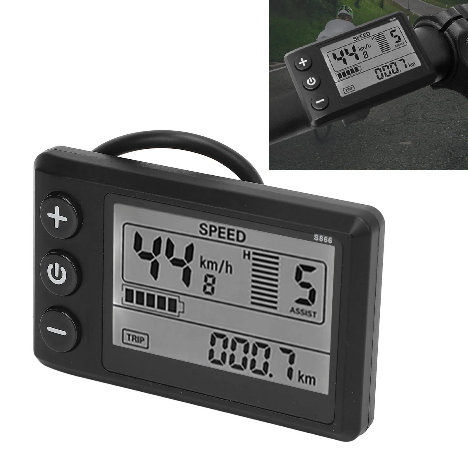 

New S866 Electric Scooter LCD Display Meter 24V 36V 48V 60V 6 Pin Control Panel for Waterproof Electric Scooter Accessories