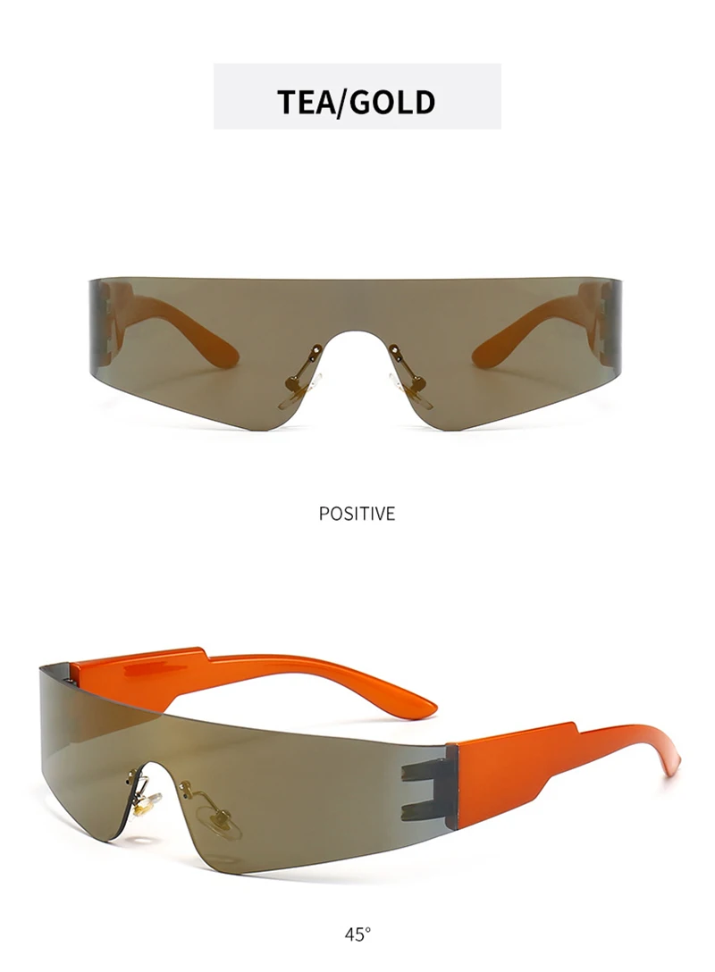 Neue Trends Y2K Sonnenbrille Frauen Männer Mode Punk Rahmenlose Sonnenbrille Marke Designer Einteilige Linsen Sport Goggle UV400 – Detail 11
