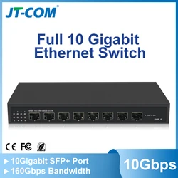 Interruptor de red Ethernet no gestionado para escritorio, conmutador SFP + de 8x10G, JT-COM