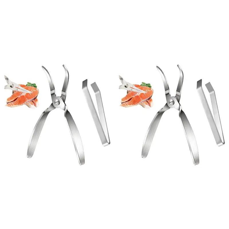JHD 2X Fish Bone Pliers/Tweezers 304 Food Grade Stainless Steel Deboning Tool Kit For All Kinds Of Fish