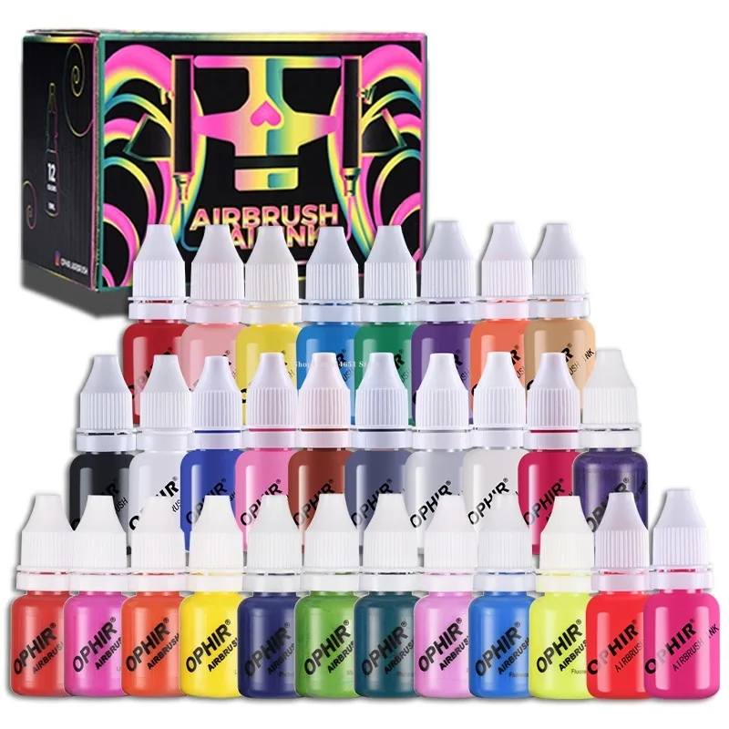 Juego de tinta de pintura acrílica, aerógrafo para uñas, pintura decorativa pintada a mano, pinturas de acuarela tonificadas, suministros de arte,