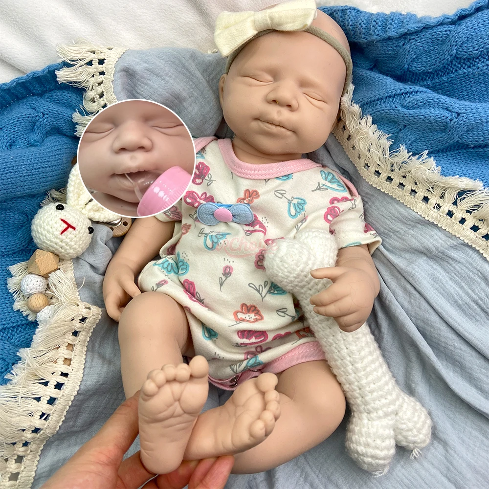 50cm Full Silicone Reborn Doll Weighted Realistic Baby Girl/Boy Pascale Soft Touch Lifelike Therapy Doll for Dementia Seniors