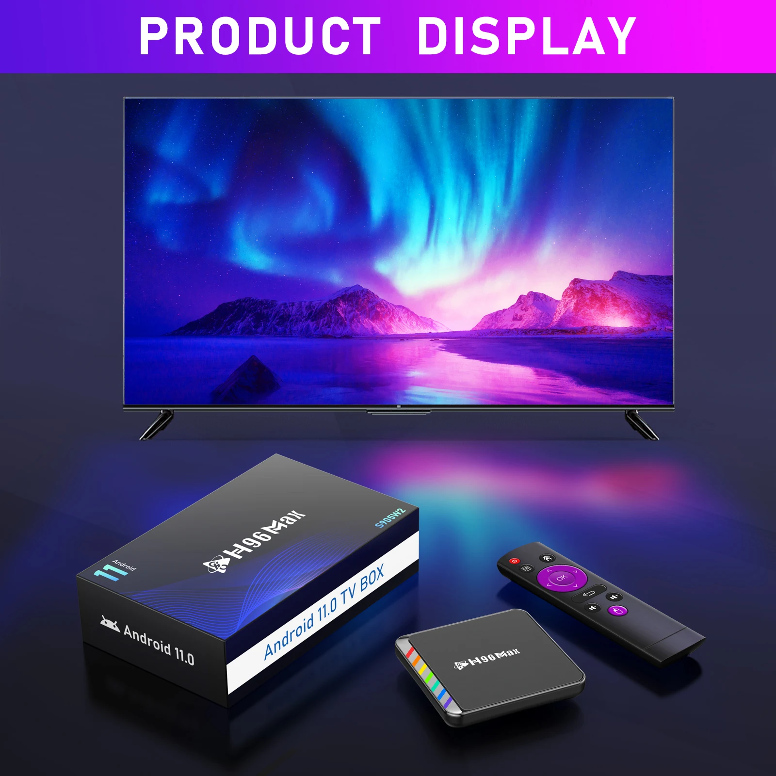 H96 Max W2 Android TV Box 4 ГБ 32 ГБ 64 ГБ ARM WIFI6 4K HDR Видеомедиаплеер W2 Android 11 Amlogic S905W2 Smart Set Top Box