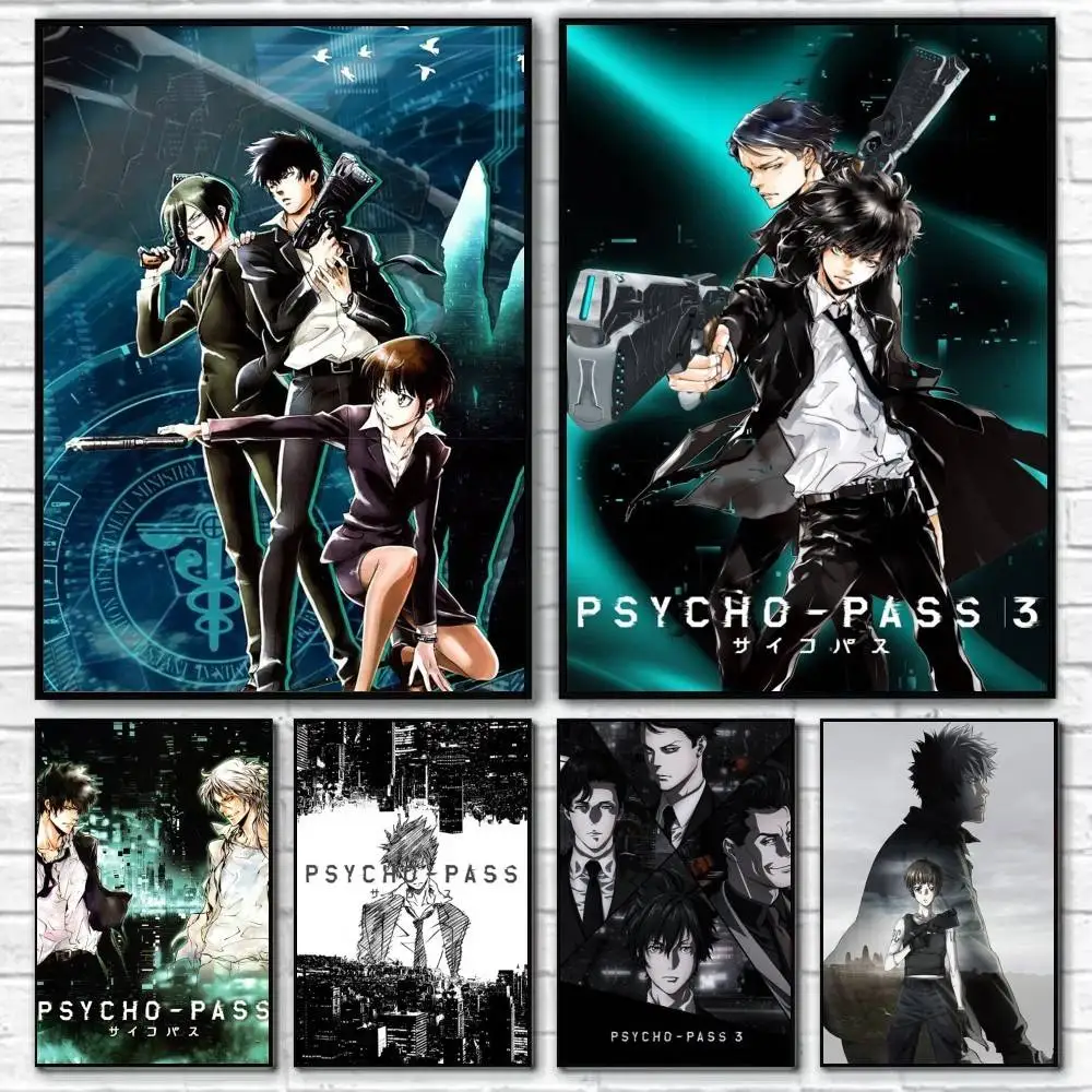psyho pass Anime  Poster Waterproof HD Art Wall Decal Self-Adhesive Print