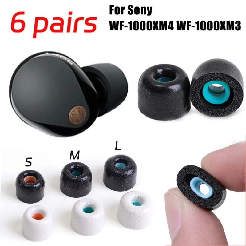 1/3/6Pairs Soft Memory Foam Cushion Earbuds For Sony WF-1000XM4-WF-1000XM3 Anti-Slip Replacement Earphone Earplugs S/M/L EarTip