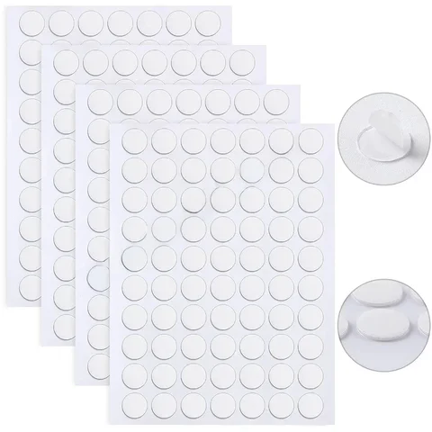 Bilashmart 100pcs 1/0.5cm Adhesive Double Sided Tape Stickers Removable Round Sticky Tack No Trace Small Stickers for Festival Decoration