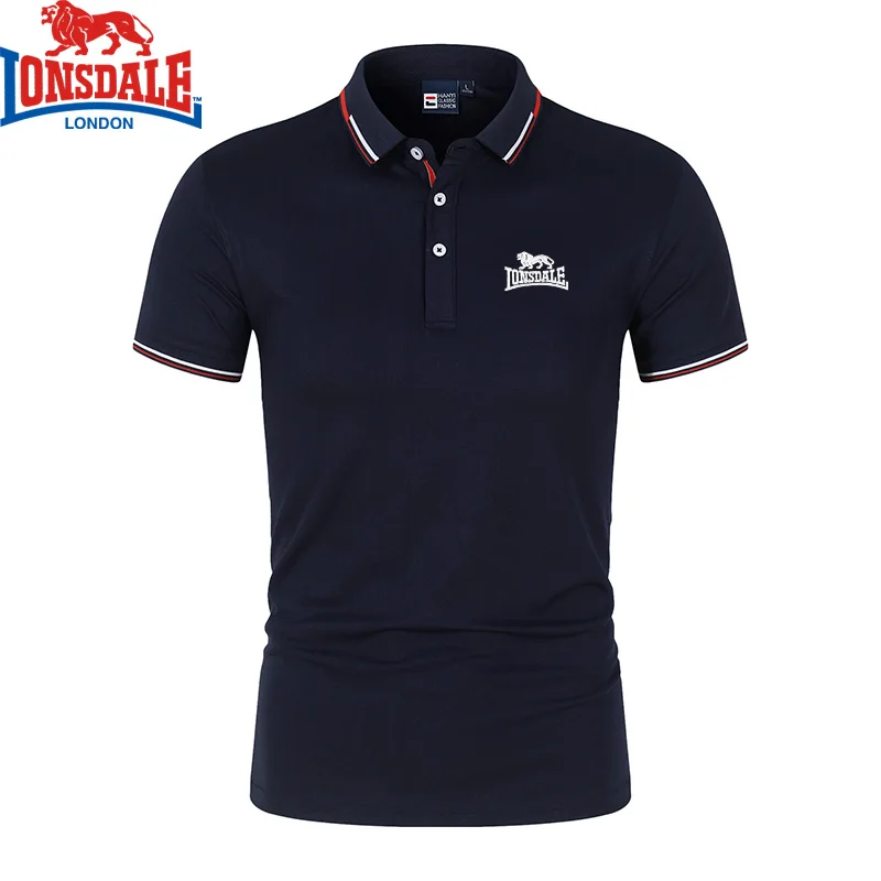 Embroidered LONSDALE Polo New Summer Polo Shirt Men High Quality Men\'s Short Sleeve Top Business Casual Polo-shirt for Men