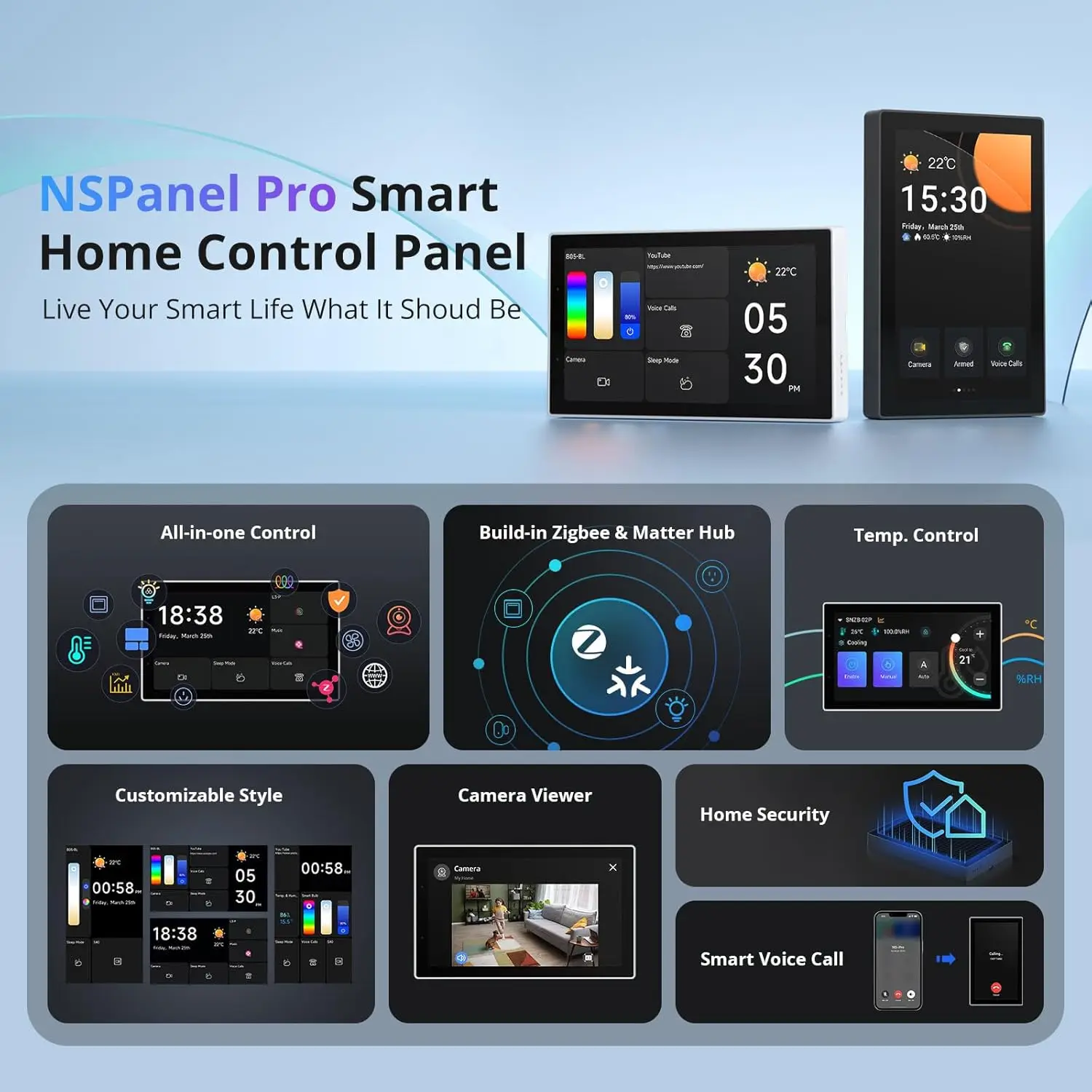 

120 Smart Home Control Panel, Integrate Gateway with Home Security, 4.7-inch large display with Monitoring energy use