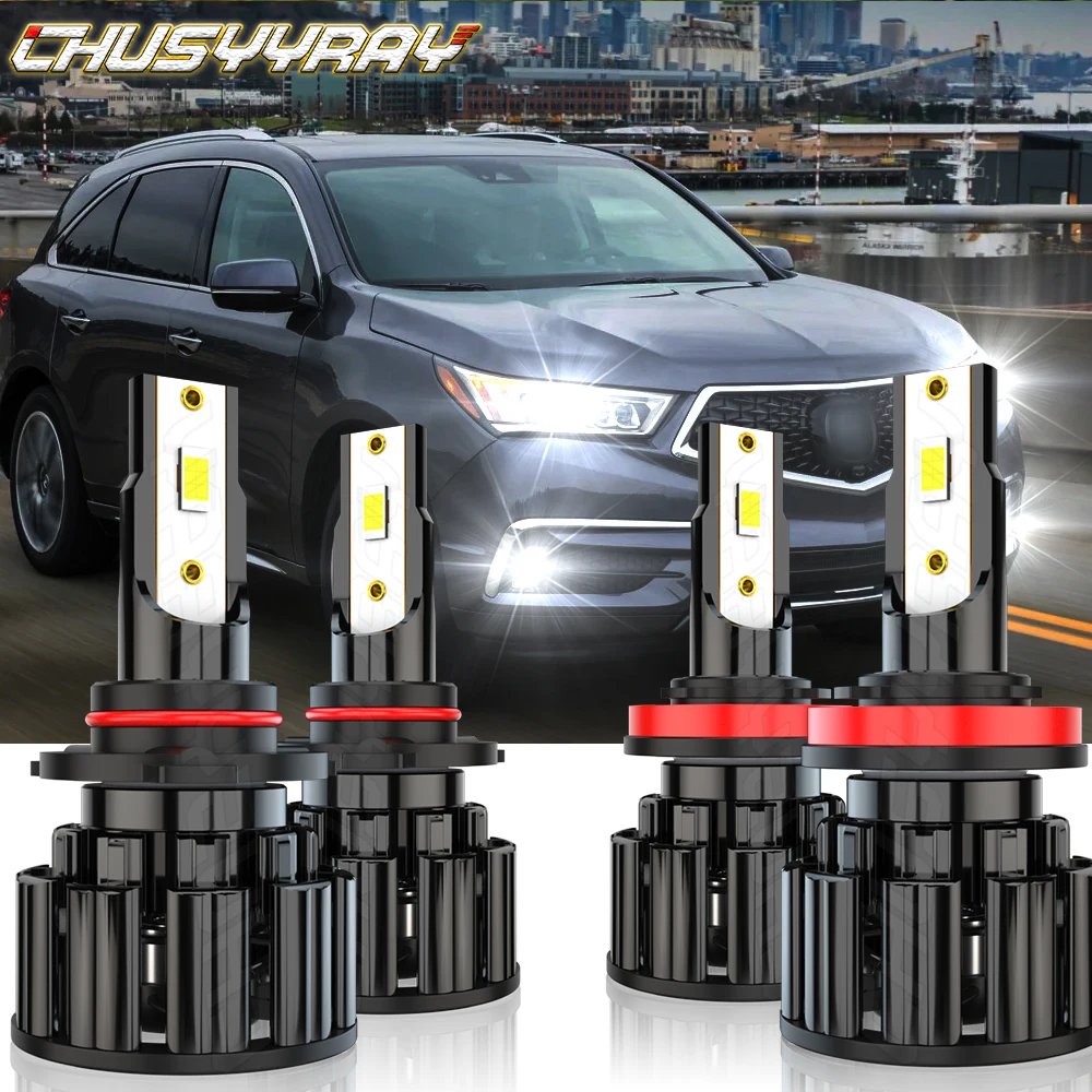 CHUSYYRAY Compatible For 2004 2005 2006 Acura MDX Combo LED Headlight Bulbs High Low Beam Fog Light Kit 6000K Car accsesories