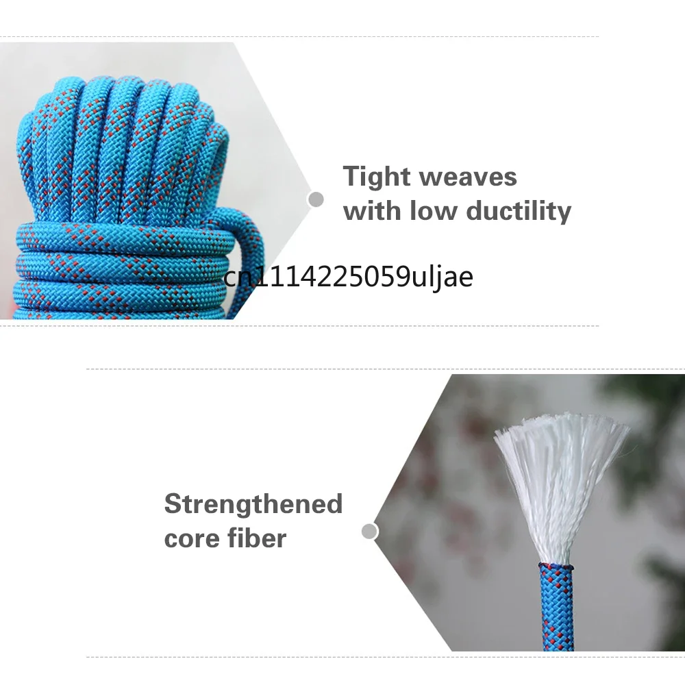 10mm Rock Climbing Rope 30M Outdoor Static Rapelling Rope for Fire Rescue Safety Escape Tree Climbing for Outdoor Sports