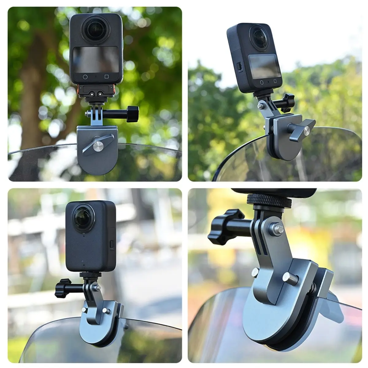 AA80 Motorcycle Windshield Mount Clamp Aluminum Clip for Nano/360/Action 6 5 Pro for 13 12 Go Ultra