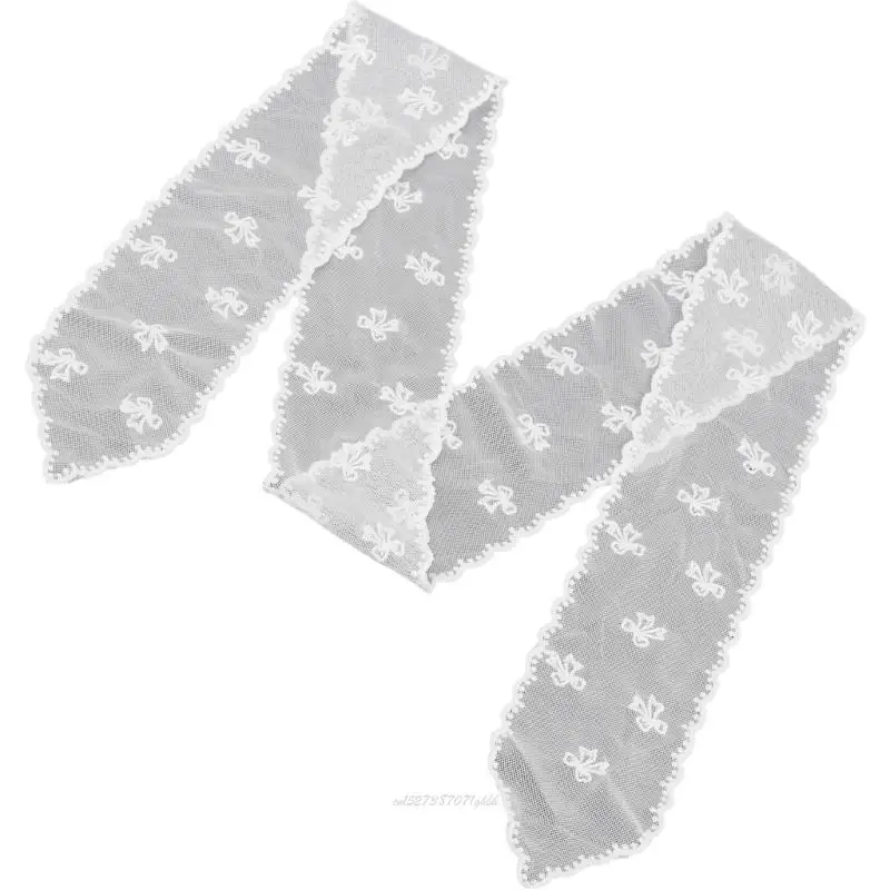 

X5XA Soft Lace Scarf French Styles Embroidery Shoulder Wrap for Formal Event Outfit