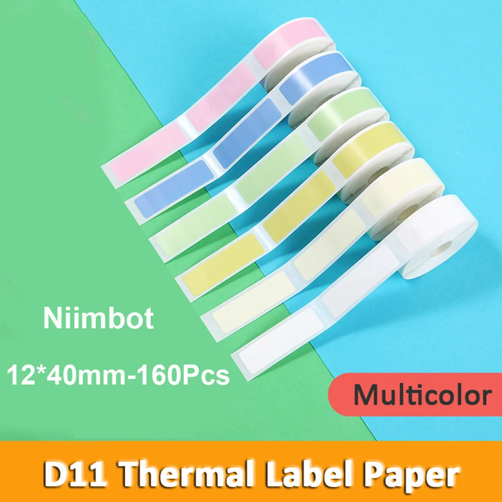 Niimbot D110 D101 Thermal Label paper Waterproof Anti-Oil Tear-Resistant Price 12x40mm D11 Labels Pure Color Scratch-Resistant