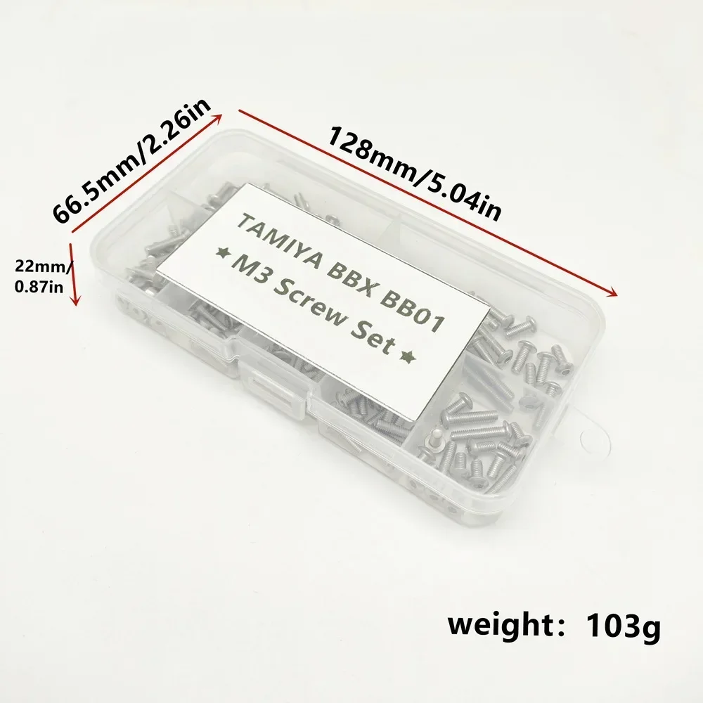 

M3 Hexagon Socket Screw Flat Round Head TAMIYA BBX BB01 Screws Set Stainless Steel for 1/10 RC Car TAMIYA BB-01