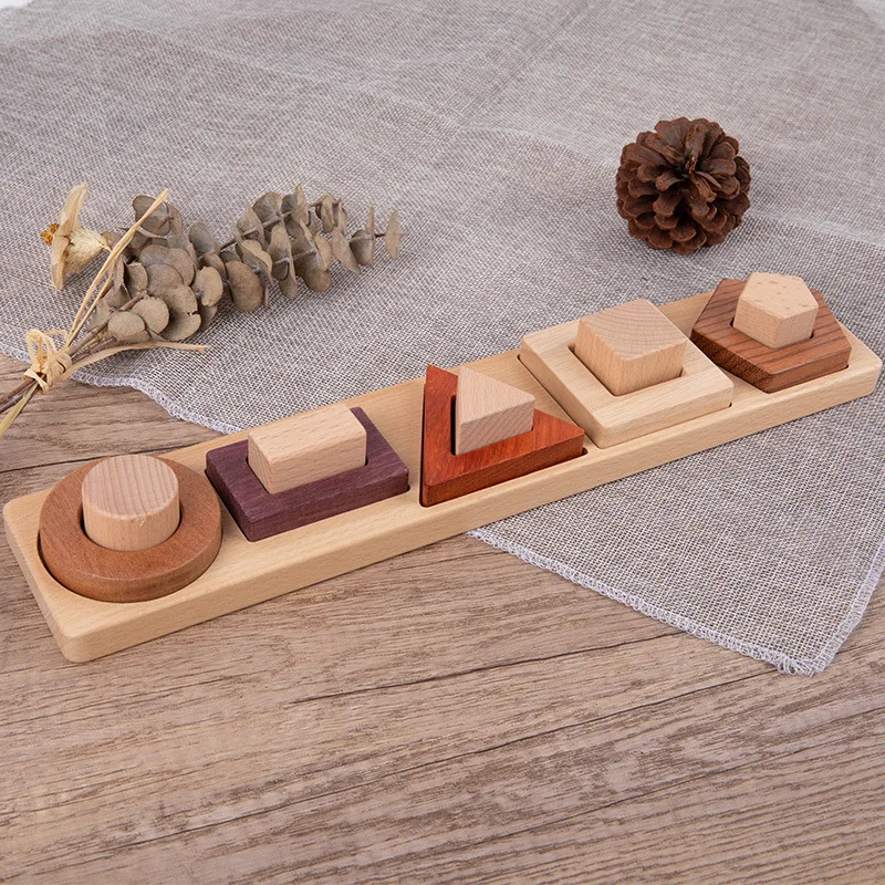 

Prince Mom Children's Intelligence Box Early Education Wooden Toys Geometric Shape Matching Game for Toddlers And Preschoolers