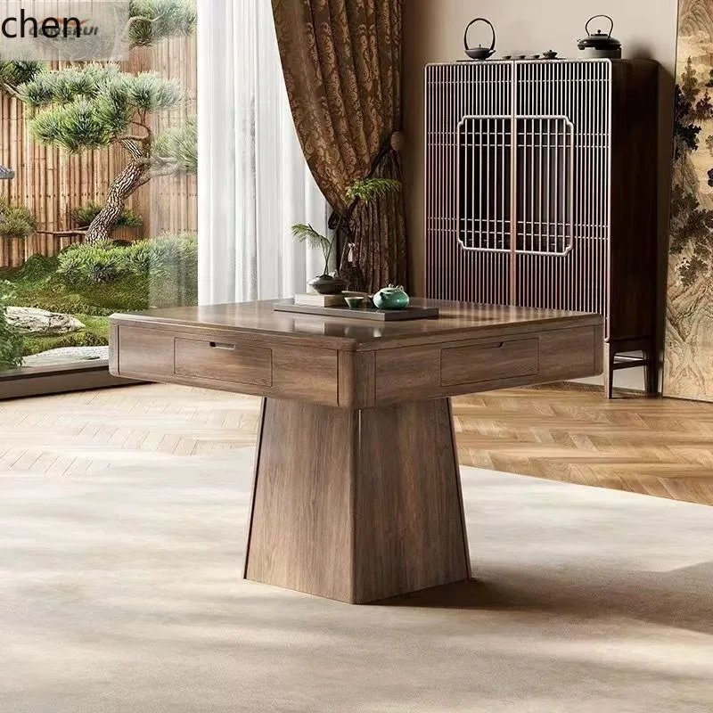 

PYH Table Fully Automatic Solid Wood Machine Multifunctional Dining Table Two-in-One