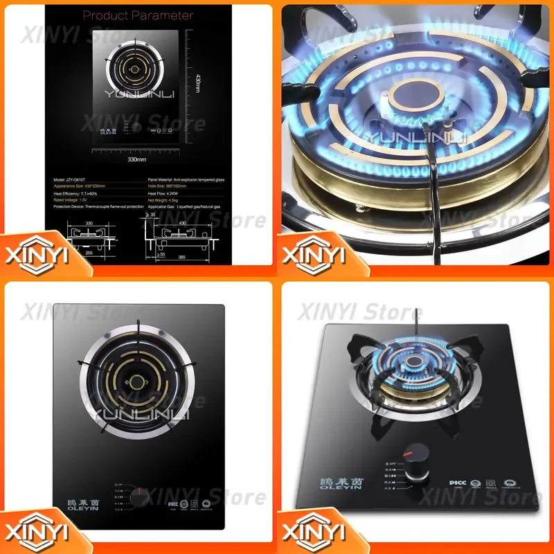 Single Gas Burner Cooktop Hob for Household Use Embedded Table Cocina A Gas Cooker Burner for Kitchen Cooking