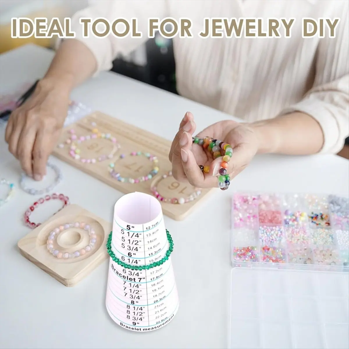 

Набор оправок для браслета из 2 предметов, измерительный инструмент для браслета с клейкой лентой, оправка для изготовления ювелирных изделий, идеально подходит для браслета