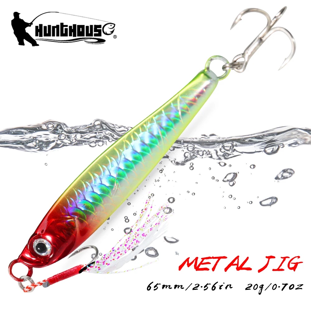 

Hunthouse Metal Jig Fishing Lure 65mm 20g Saltwater Shore Casting Bait Jigging Spoon Hard Baits For Sea Bass Catfish LW850