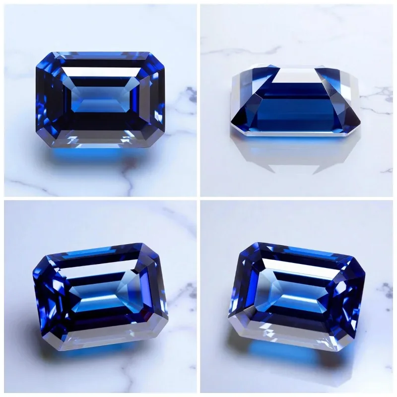 Laborgezüchteter Saphir im Trillion-Schliff, königsblaue Farbe, DIY-Charms, Schmuckherstellung, Ring, Halskette, Ohrringe, Materialien, Zertifikat – Detail 15
