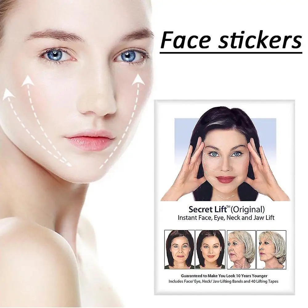 40Pcs Instant Invisible Face Stickers Neck Eye Double Chin Lift V Shape Tapes Makeup Facelifting Patch Adhesives