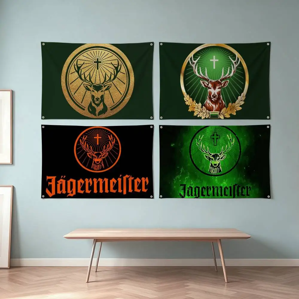 Jagermeister-R Logo-O Flags for Bedrooms Home Decor Items Outdoor Decors Garage Decoration