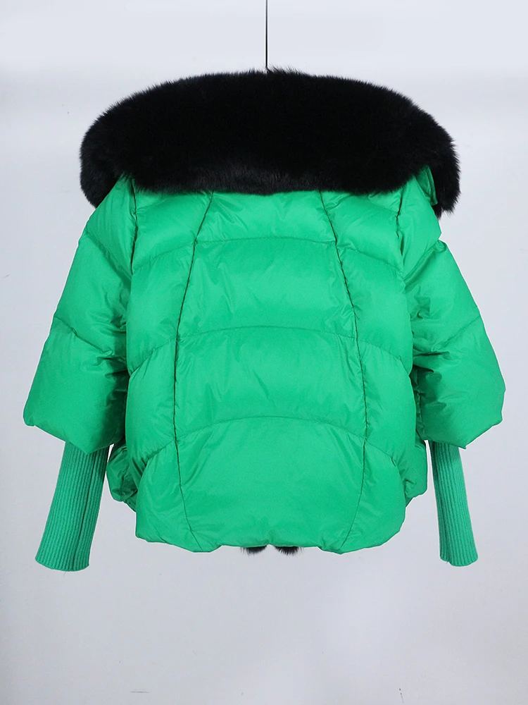OFTBUY New White Duck Down Jacket Winter Women Warm Loose Coat Natural Real Fox Fur Collar Thick Luxury Outerwear New Fashion