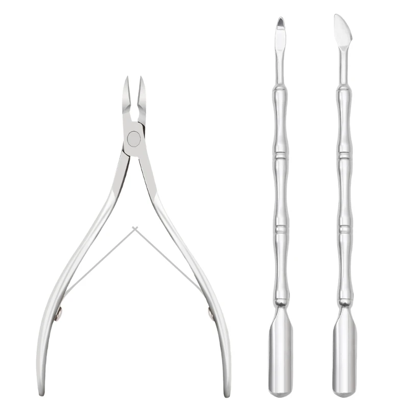 3 Pcs Cuticle Cutter Cuticle Trimmer with Cuticle Pusher Scissors Cuticle Nippers Cuticle Remover Tool Cuticle Dropship