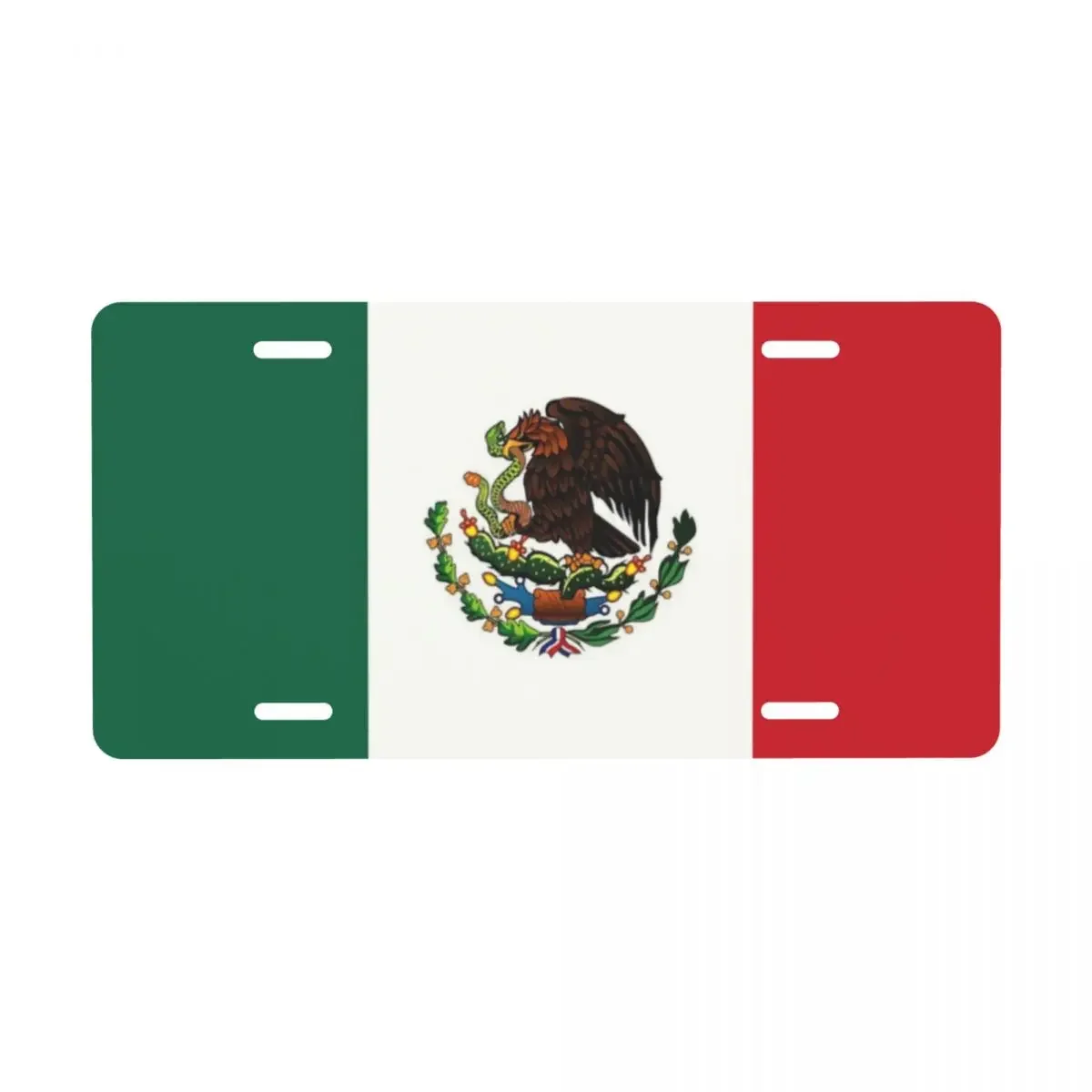 Mexico Flag License Plate Cover Personalized Decoration Vanity Tag Aluminum Metal License Plate Sign 6x12 Inch