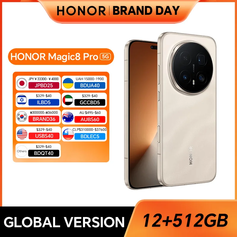 Global Version HONOR Magic8 Pro 12GB+512GB 5G AI Smartphone 