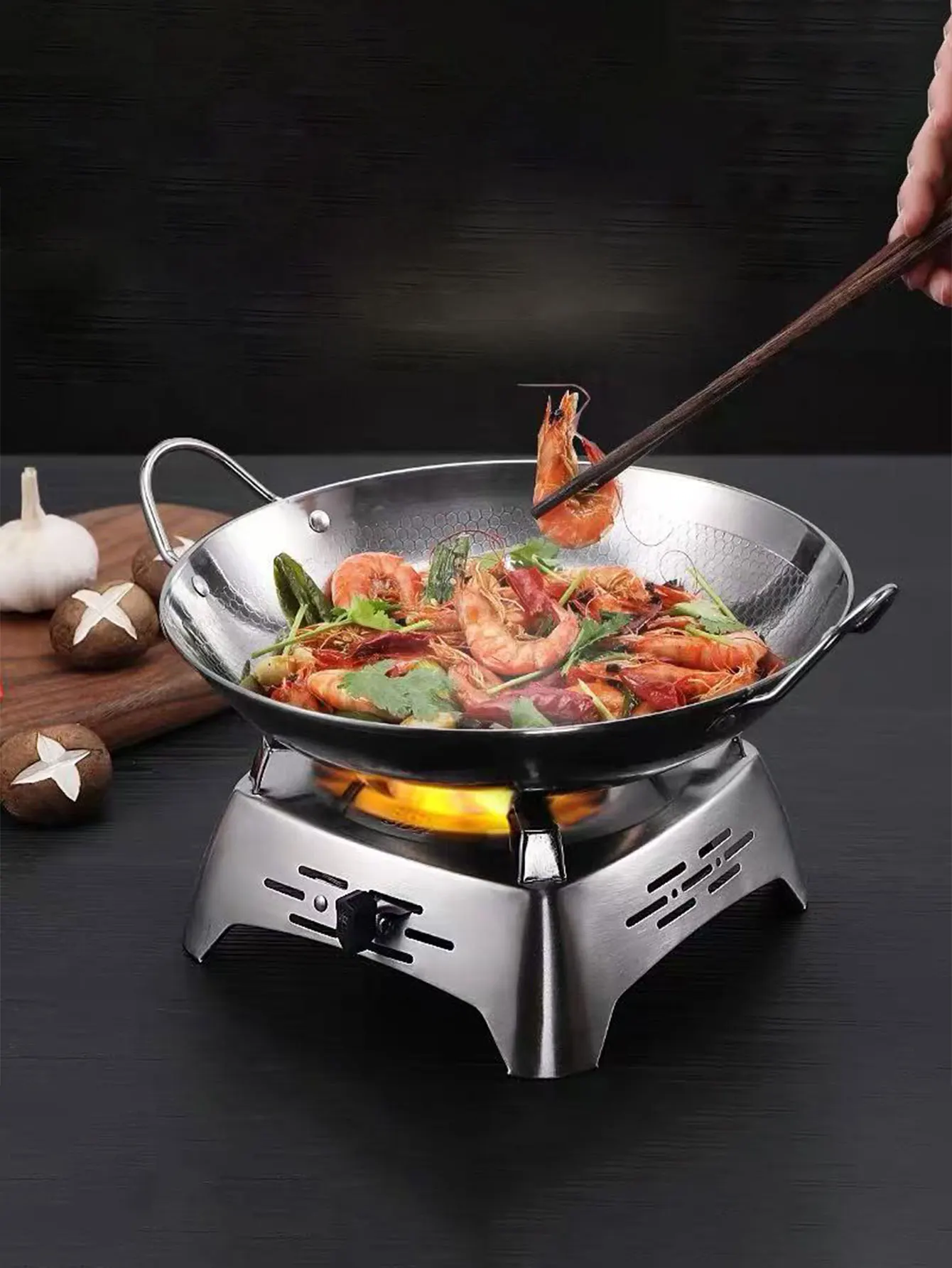 Stainless Steel Pot for Home Use, Restaurant Small Hot Pot, Dry Pot, Alcohol Stove Hot Pot Basin, Shallow Bottom Flat-Bottomed Pot, Commercial Bar Pot 1Pc