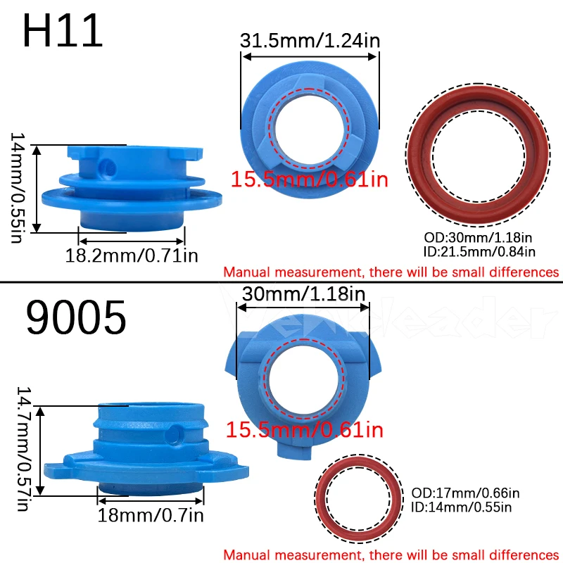 2pcs Car LED Headlight Lamp Bulb Base Adapter Sockets Retainer Holder 880 / 9006-HB4 / 9005-HB3 / H11 / H7 / H4-HB2 / H3 / H1
