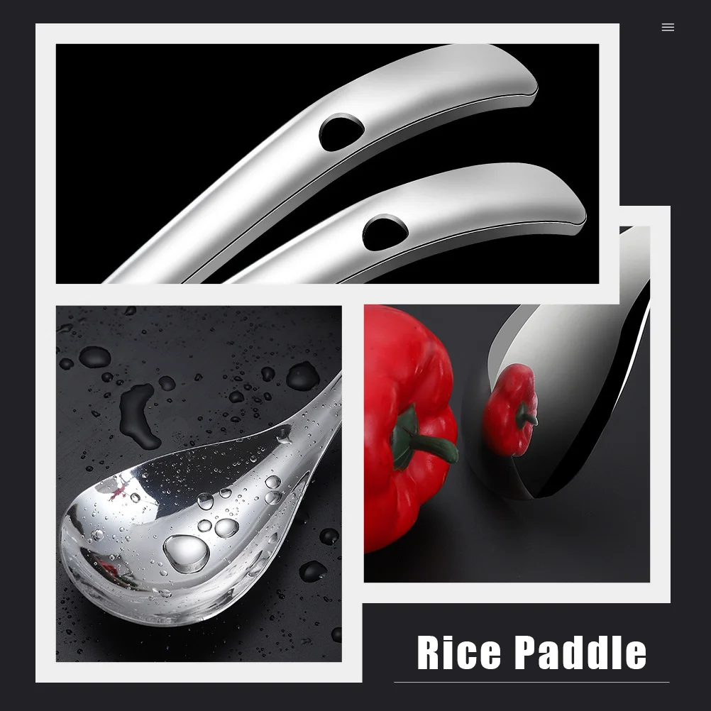 Stainless Steel Rice Reusable Large Porridge Scoop Home Porridge Scoop Kitchen Tool Easy Clean Portable Spoon